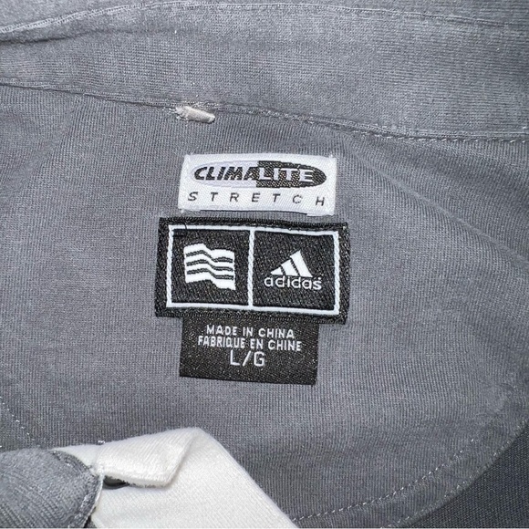 𝅺ADIDAS , Clima Lite, long‎ sleeve polo, size large ,gray - Picture 5 of 9